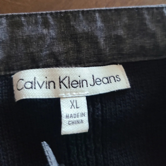 Calvin Klein Jeans Men's sweater sz.XL zip up gray/black (B) - Picture 9 of 12